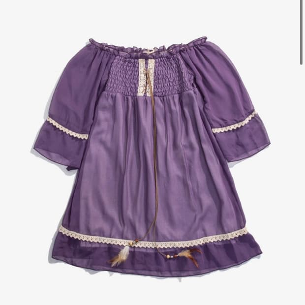 빈티지 퍼플 블라우스 어깨트임 보라 데드스탁 미사용