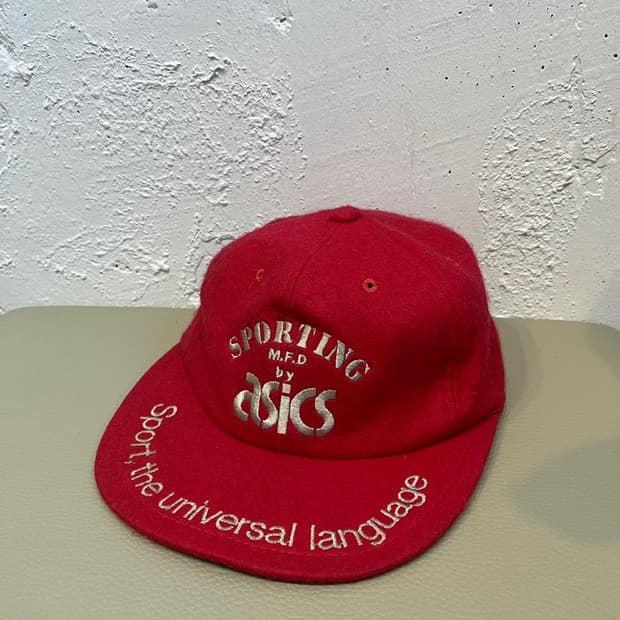 80-90s 빈티지 아식스 울 캡 모자 Made in JAPAN