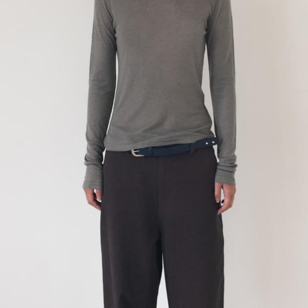 온스카 WIDE CUFFS COTTON PANTS 브라운 1사이즈