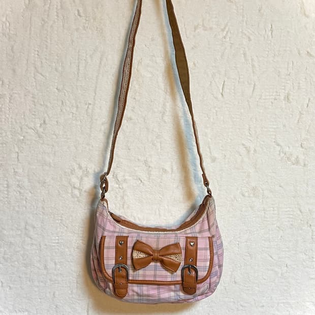 빈티지 헤이세이 라떼갸루 리본 크로스백
