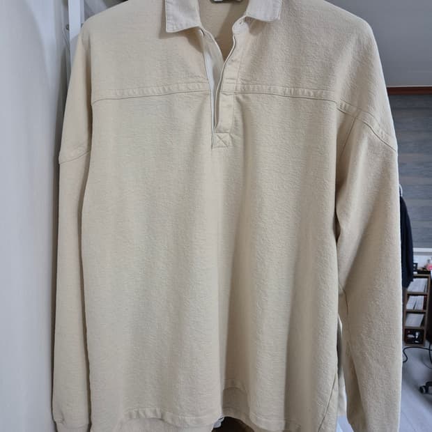 타임옴므 카라 맨투맨 코튼 100 바닐라