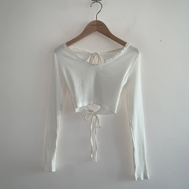 ack ribbon lace v neck t