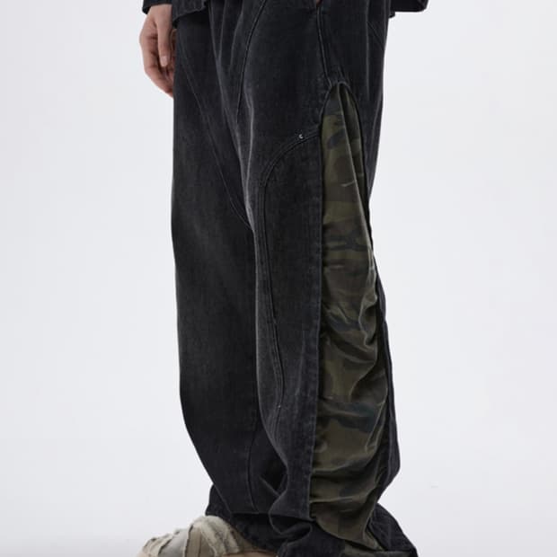 INCISION SIDE WRINKLE DENIM PANTS