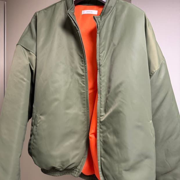 [f] 논노드 러스터 봄버 재패니즈 새틴 카키