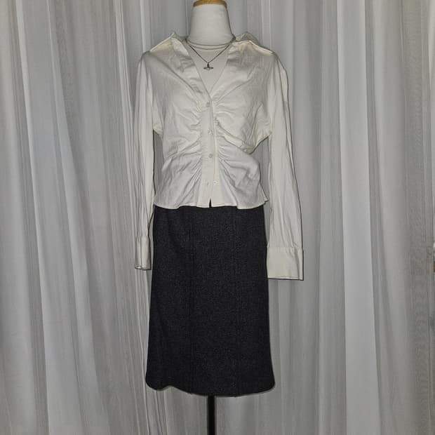 kumikyoku 빈티지 그레이 스커트 니혼진 공겜여주 히메갸루 고스