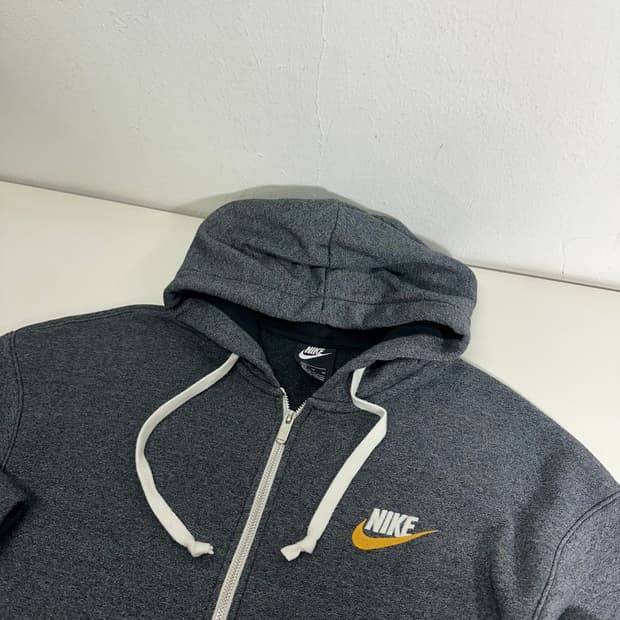 XL 나이키 진그레이 기본로고 면 후드집업