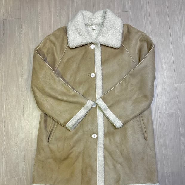 스웨이드양털 무스탕 반코트 