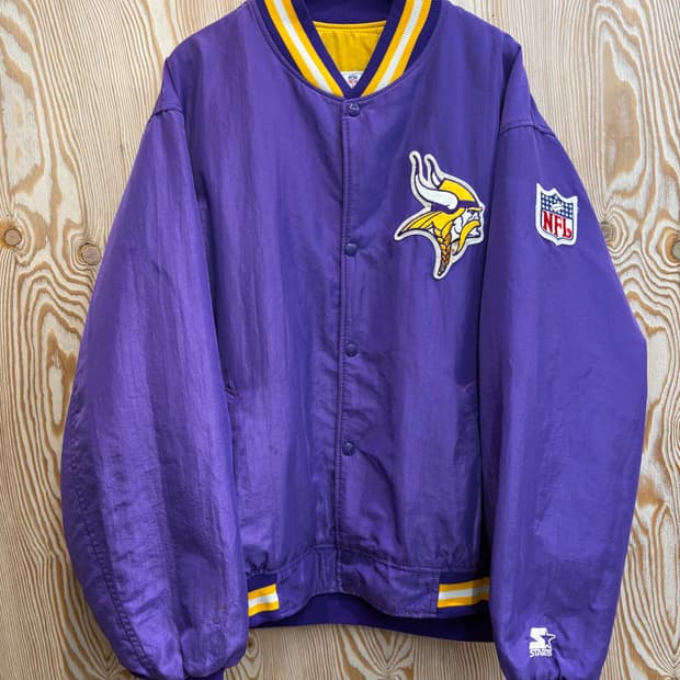90s 미제생산 스타터 NFL 미네소타 바이킹스 사틴자켓