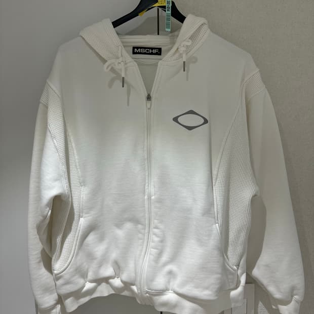 미스치프 패널드 와플 후드집업 화이트 라지