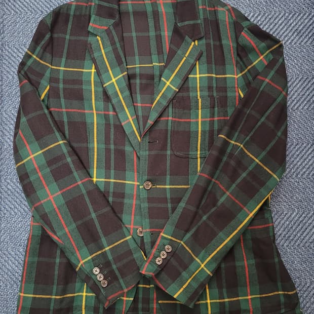 폴로 랄프로렌 타탄체크 블레이저 L