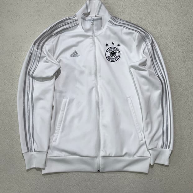 아디다스 독일 축구 유니폼 화이트 실버 흰색 집업 져지 100