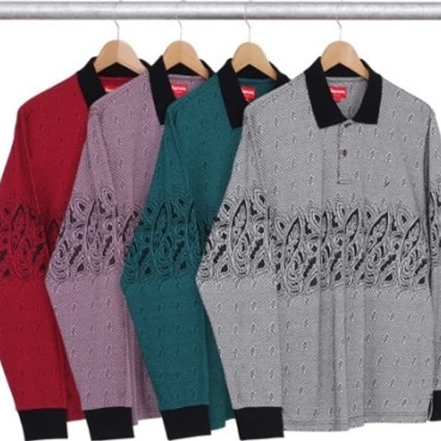 16fw 슈프림 페이즐리 폴로 셔츠 XL