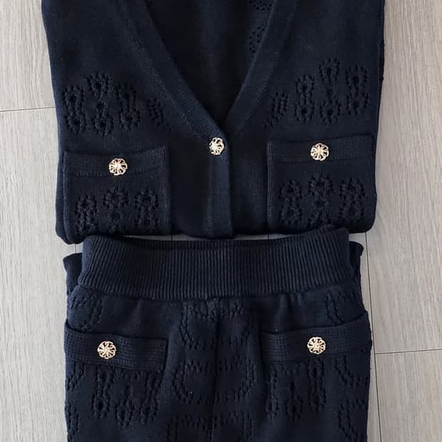 니트 가디건+스커트 세트 ●프리사이즈(55~66)