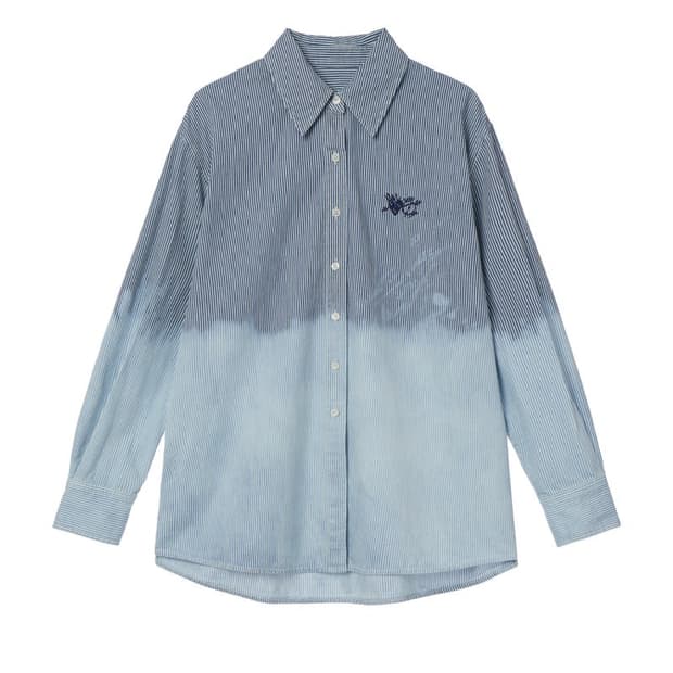 더오픈프로덕트 HALF BLEACHED DENIM SHIRT