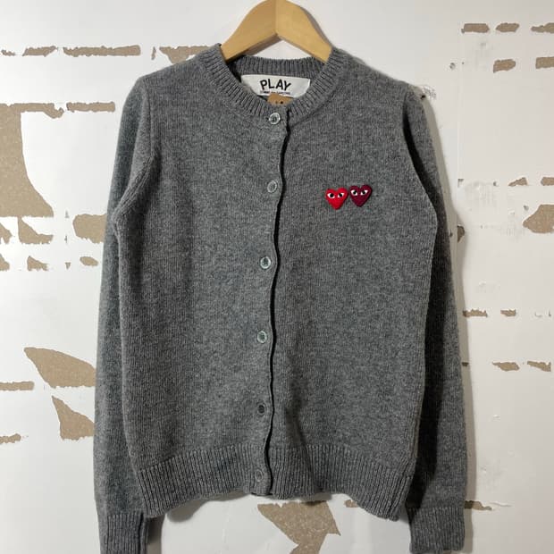 꼼데가르송 플레이 더블로고 가디건