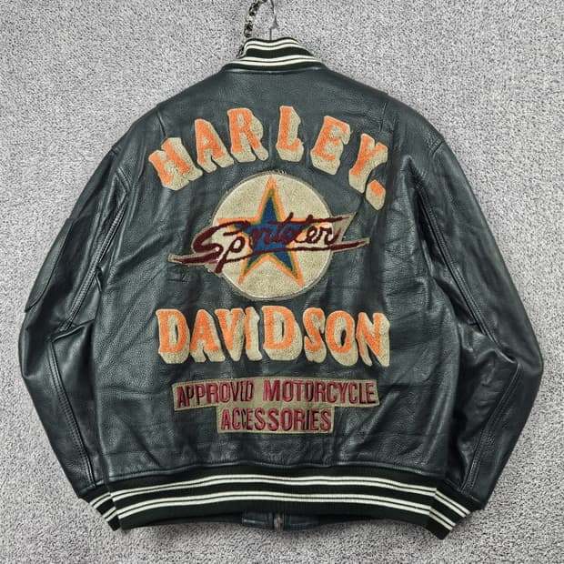 할리데이비슨 모터사이클 라이딩 가죽 바시티 자켓 ( L ) / 10018