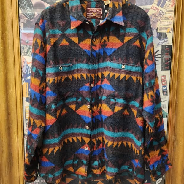 80s Melton House 나바호 울 셔츠