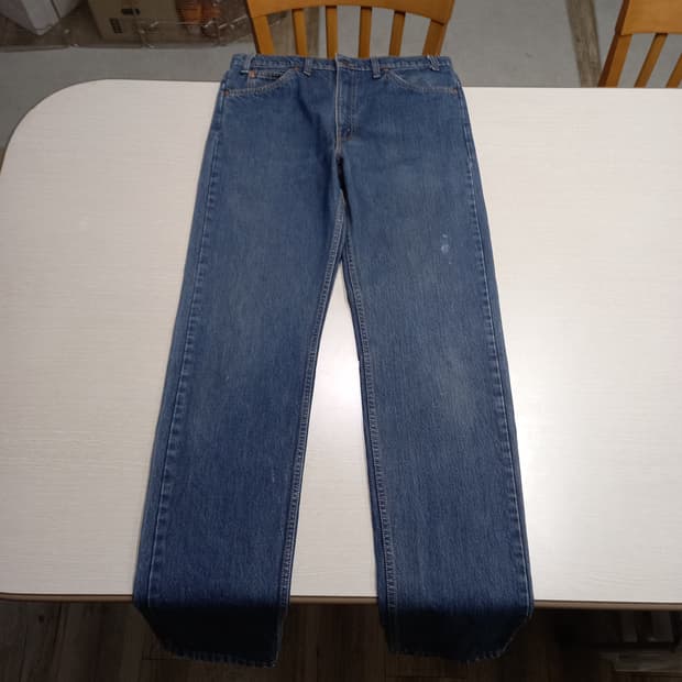 34 95's 리바이스505 오렌지탭 일자진 진청 배색진 34-574