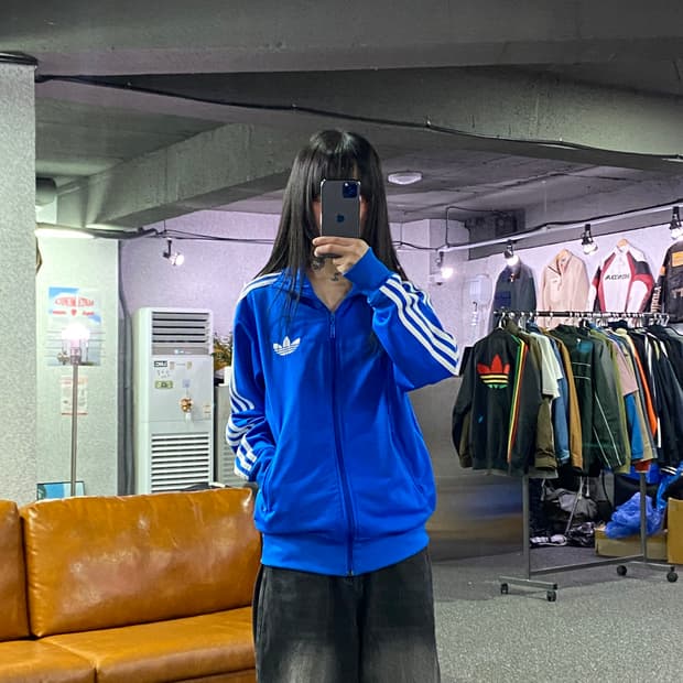 아디다스 파이어버드 블루 트랙탑 져지 자켓B4572