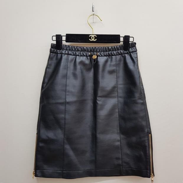 한섬 시스템 2023 에코 레더 밴딩 스커트 61-90사이즈