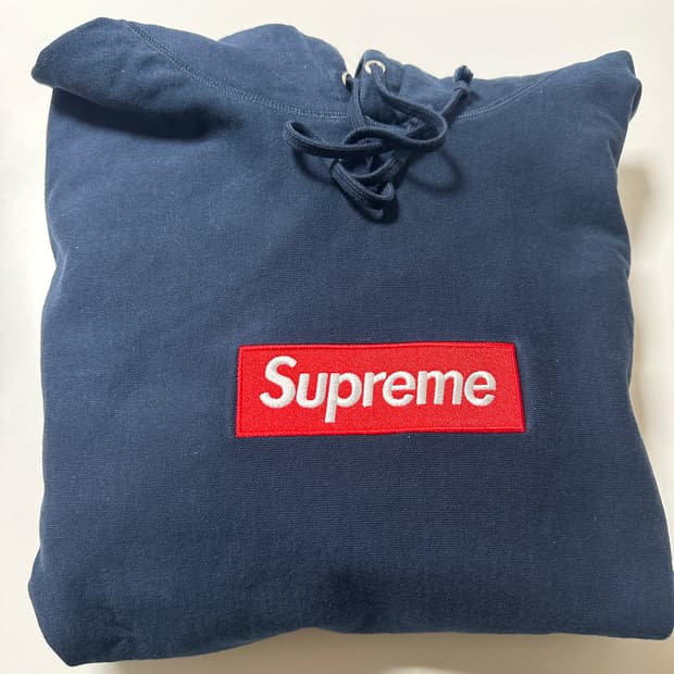 슈프림 네이비 박스로고