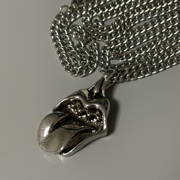 롤링스톤즈 실버 체인 목걸이