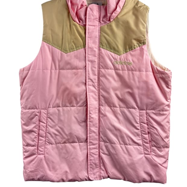 아디다스 핑크 베이지 베스트 집업1458