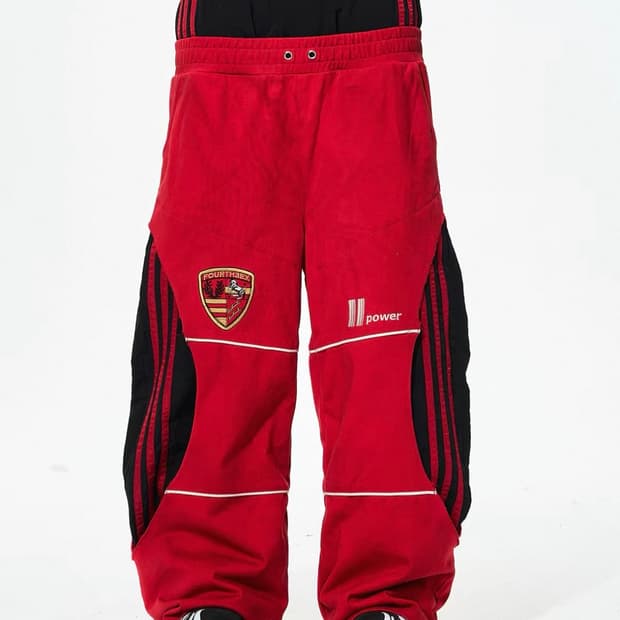 Three-Striped Faux Two Piece Waisedpants