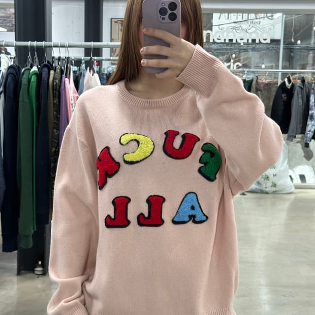 슈프림 x Jamie Reid 퍽 올 스웨터 더스티핑크