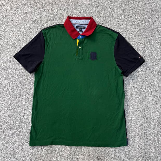 XL 타미힐피거 배색 카라티 반팔티 0316J