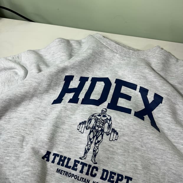 L 에이치덱스 HDEX 오버핏 멜란지그레이 스웻 맨투맨