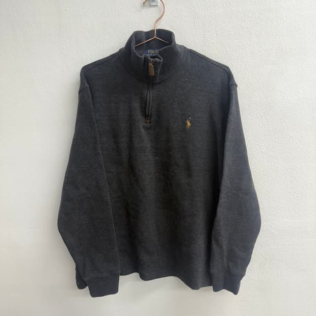 폴로 랄프로렌 신형 QR인증 스몰 포니 챠콜 집업 L