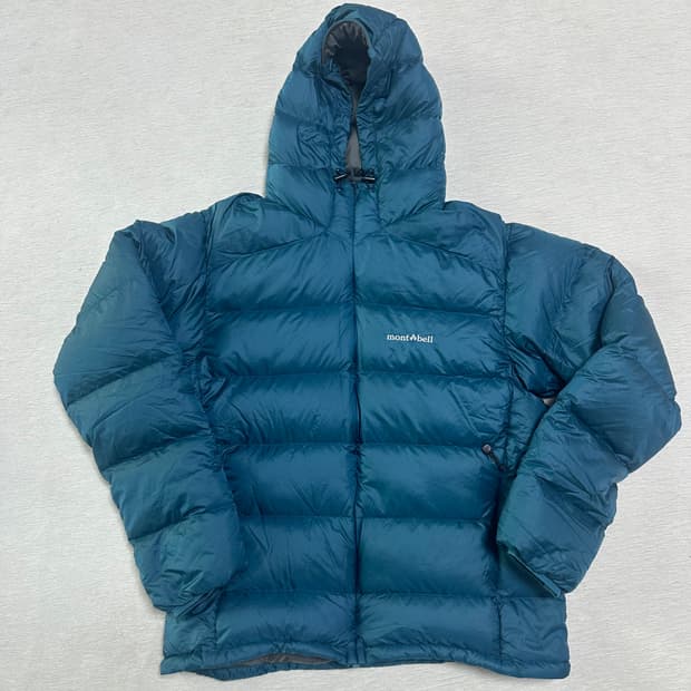 (L)몽벨 알파인 일본 빈티지 경량 다운 패딩 아쿠아블루