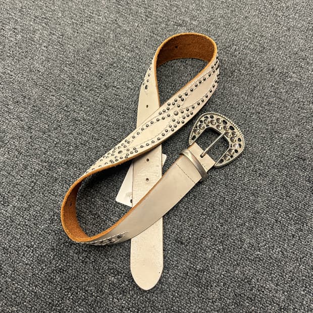 빈티지 웨스턴 스터드 큐빅 벨트