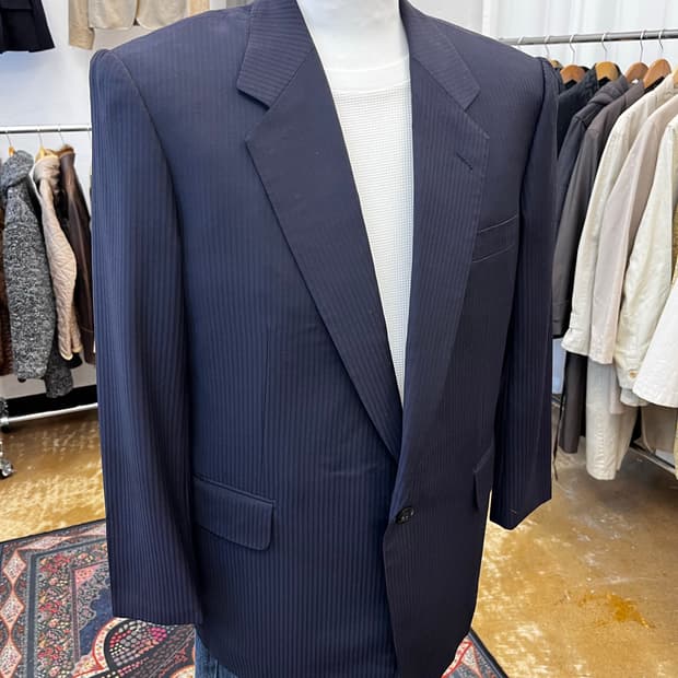 에르메네질도 제냐 스트라이프 울 테일러드 자켓