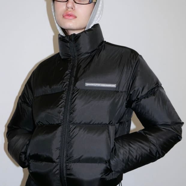 스컬프터 107 크롭 푸퍼 다운 매트 블랙