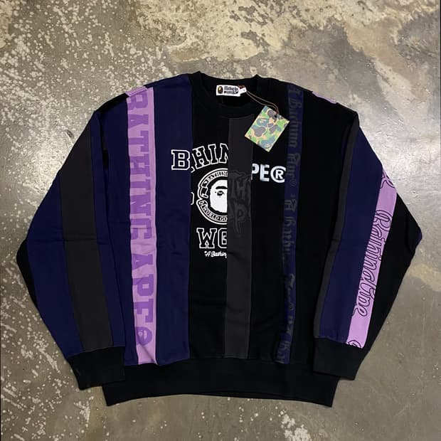 새상품 베이프 업사이클링 맨투맨 XL