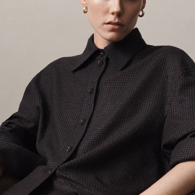 코스 체크 울 셔츠