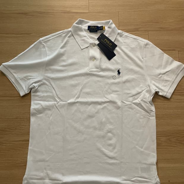 (새상품) polo 폴로 랄프로렌 화이트 커스텀 카라티 L