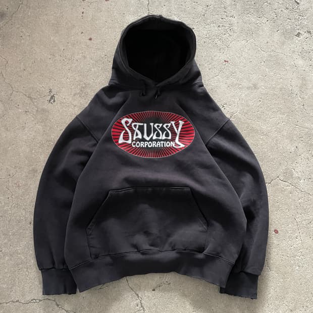 00s Stussy Corporation Faded Hoodie
