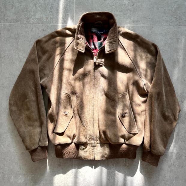 90's 폴로 랄프로렌 헤비 스웨이드 헤링톤 자켓 S