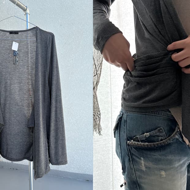 51 dark grey unbalance cardigan