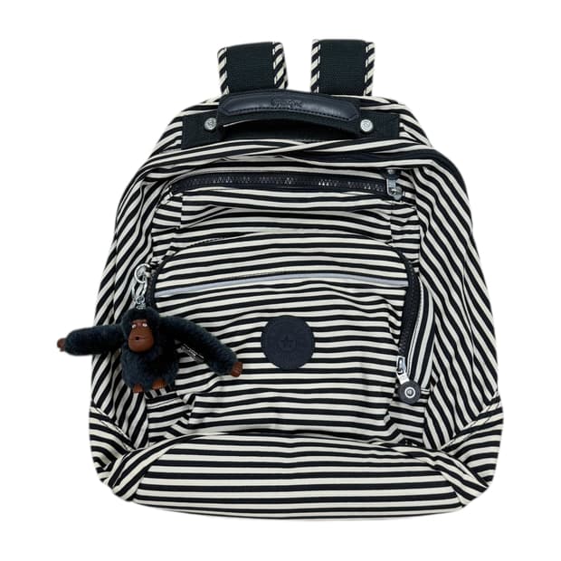 키플링 빈티지 모리걸 스트라이프 패턴 나일론 백팩 가방