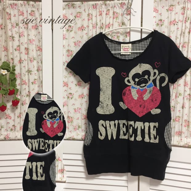 빈티지 모리 원숭이 반팔