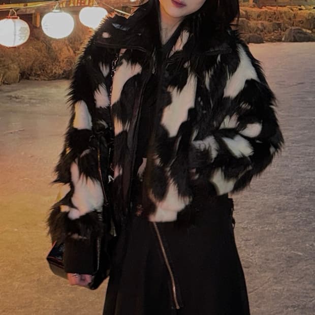 오호스 블랙 퍼자켓