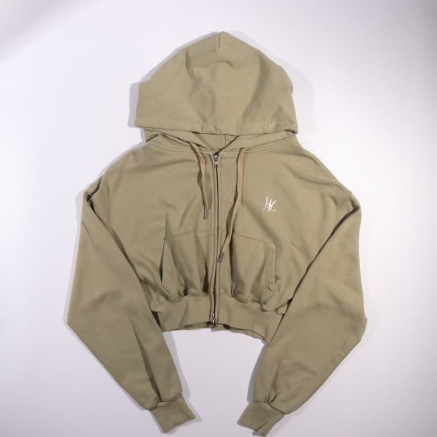 우알롱 크롭 후드집업 B210