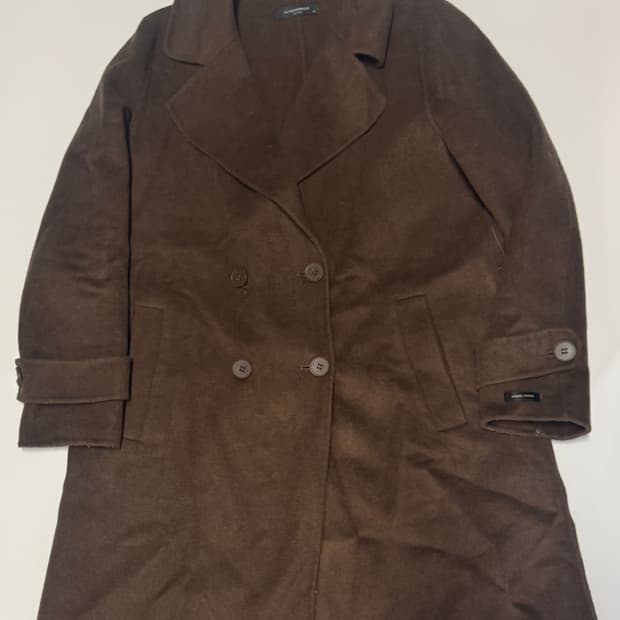 여성 핸드메이드 코코아 더블 울 코트 66