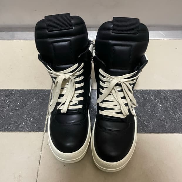 릭오웬스 지오바스켓 블랙 화이트 하이탑 스니커즈 42