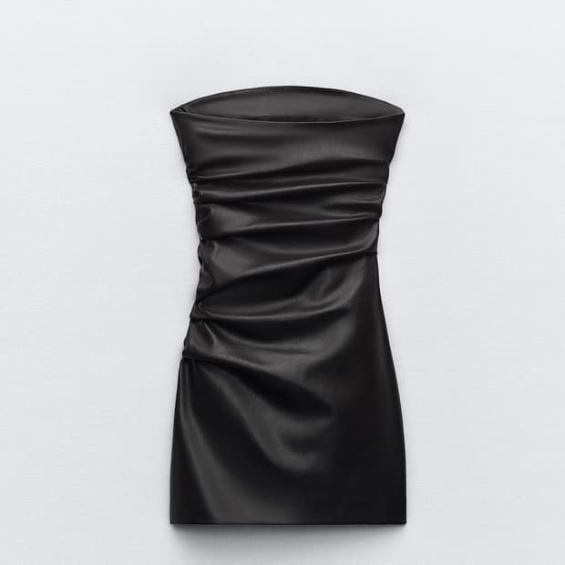 Leather shirring point mini opc top