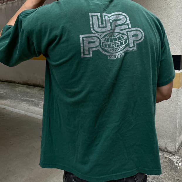 90s U2 pop mart tour og green t-shirt